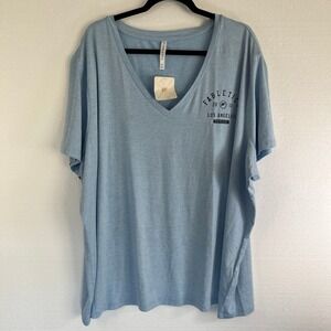 Fabletics Dry Flex V Neck Tee‎ Blue Heather Graphic 4X